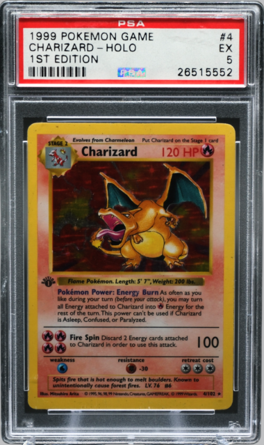 1999 POKEMON GAME #4 CHARIZARD - HOLO 1ST EDITION PSA 5 - 552