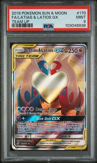 2019 POKEMON SUN & MOON TEAM UP #170 FA/LATIAS & LATIOS GX PSA 9 - 938