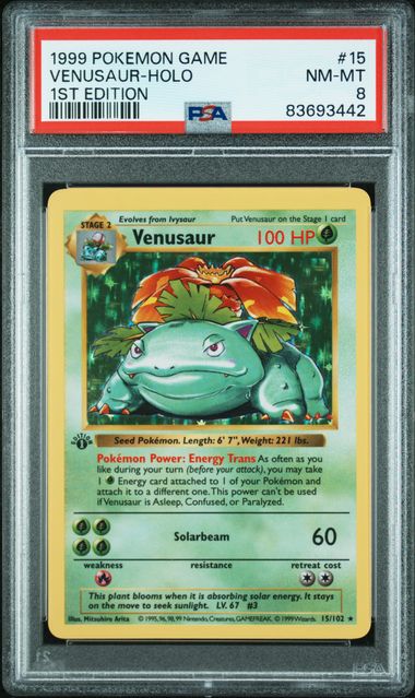 1999 POKEMON GAME #15 VENUSAUR-HOLO 1ST EDITION PSA 8 - 442